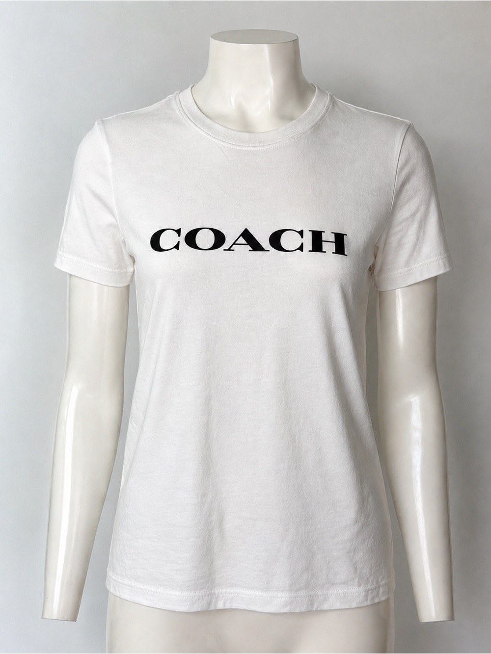 Coach White Tee with Black COACH Logo